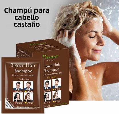 SHAMPOO COLORANTE CASTAÑO Y NEGRO NATURAL