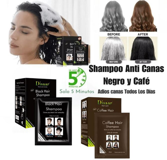 SHAMPOO COLORANTE CASTAÑO Y NEGRO NATURAL